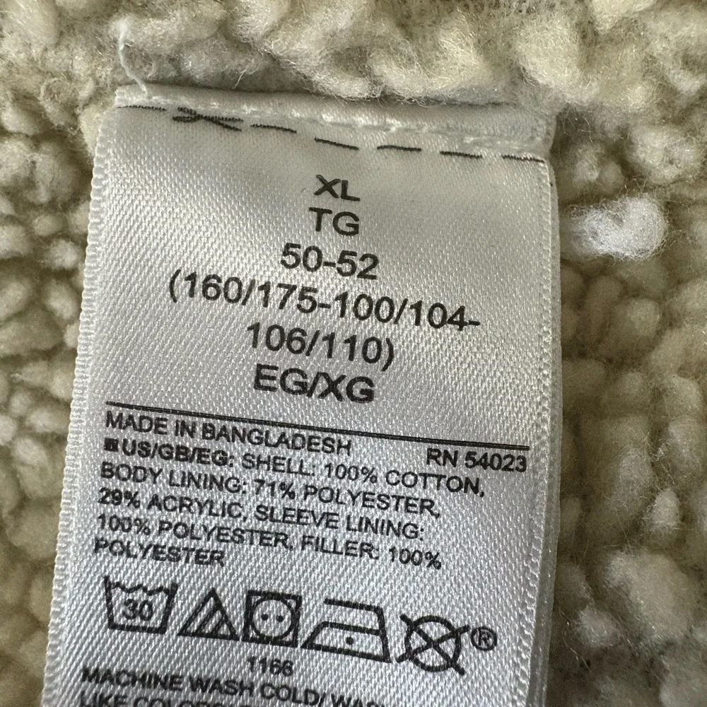 GAP Soft Denim Sherpa Button Front Jacket w Patch Pockets 1 Inner Pocket. XL - Picture 9 of 16